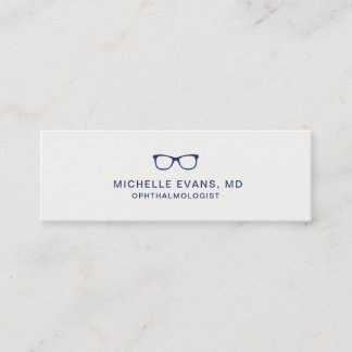 Carte De Visite Mini Marine Blue Eyeglasses Logo Optométriste Simple
