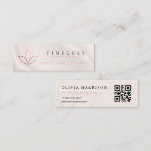 Carte De Visite Mini Marque de beauté minimaliste Luxe Soft Rose Gold