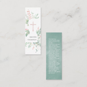 Carte De Visite Mini Marque-page de confirmation de verdure rose pastel