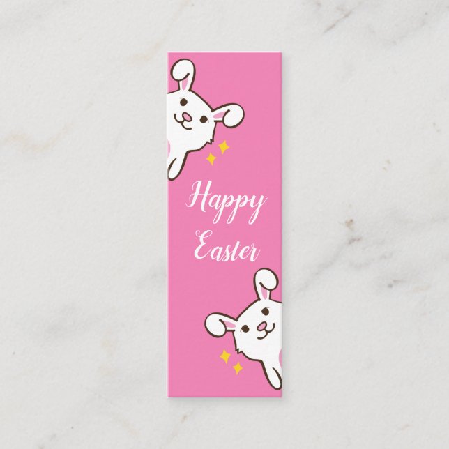 Carte De Visite Mini Marque-page lapin joyeuses Pâques (Devant)