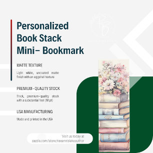 Carte De Visite Mini Marque-page mini pile de livres personnalisé