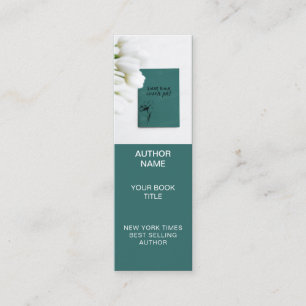 Carte De Visite Mini Marque-page minimaliste pour auteur avec couvertur