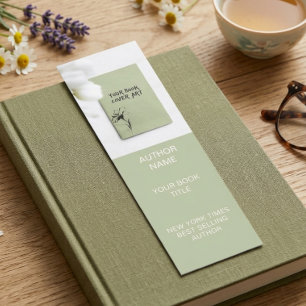 Carte De Visite Mini Marque-page minimaliste pour auteur avec couvertur