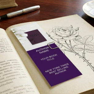 Carte De Visite Mini Marque-page minimaliste pour auteur avec couvertur