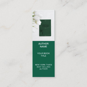 Carte De Visite Mini Marque-page minimaliste pour auteur avec couvertur