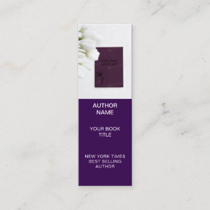 Carte De Visite Mini Marque-page minimaliste pour auteur avec couvertur