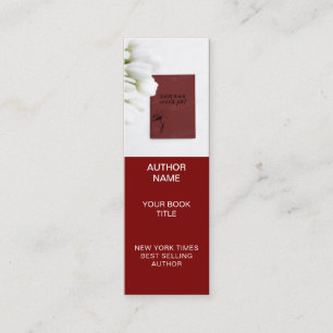 Carte De Visite Mini Marque-page minimaliste pour auteur avec couvertur