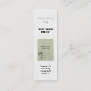 Carte De Visite Mini Marque-page minimaliste pour exemplaire avancé de