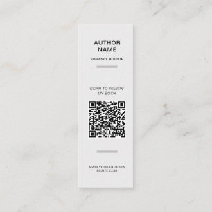 Carte De Visite Mini Marque-page minimaliste pour exemplaire avancé de 