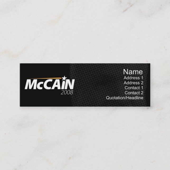 Carte De Visite Mini McCain - maigre (Devant)