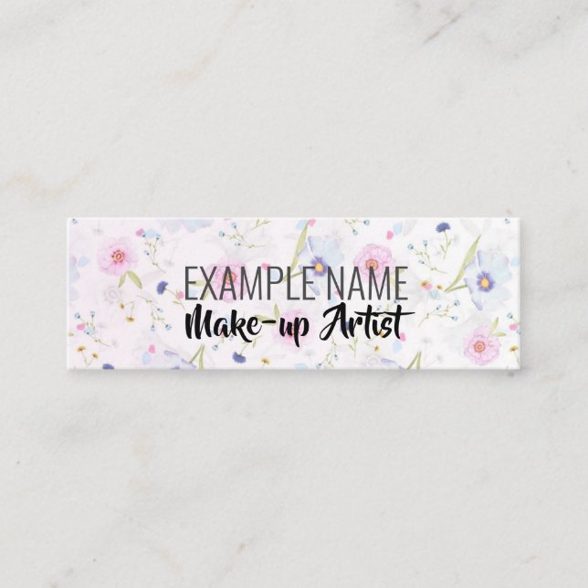 Carte De Visite Mini Médias sociaux personnalisés "Floral Bloom" (Devant)