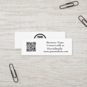 Carte De Visite Mini Médias sociaux QR Code scanner noir professionnel