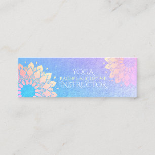 Carte De Visite Mini Méditation Yoga Instructeur Rose Gold Foil Mandala