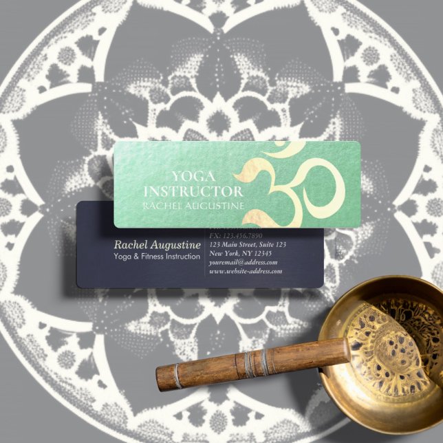 Carte De Visite Mini Méditation Yoga Instructeur Vie Entraîneur OM Symb (Créateur téléchargé)