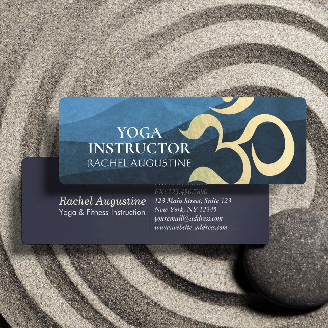 Carte De Visite Mini Méditation Yoga Instructeur Vie Entraîneur OM Symb (Créateur téléchargé)