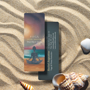Carte De Visite Mini Méditation Yoga paisible Lune Sky Ocean Beach