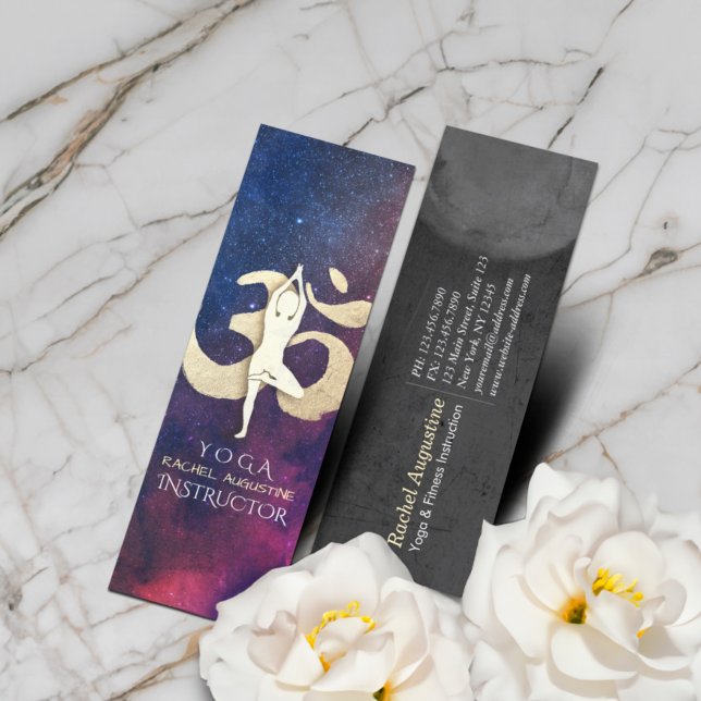 Carte De Visite Mini Méditation Yoga Pose Or OM Symbole Galaxy Nebula (Créateur téléchargé)