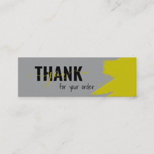 Carte De Visite Mini Merci Jaune Gris Moderne
