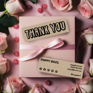 Carte De Visite Mini Merci pour votre commande Médias sociaux Icônes Kr