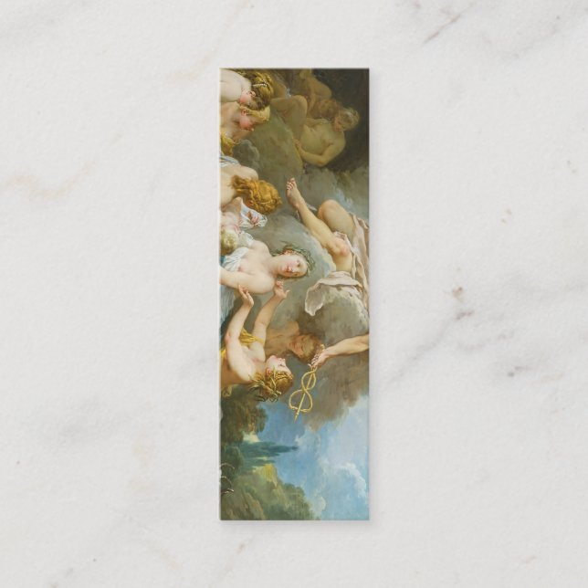 Carte De Visite Mini Mercure confiant le Baccus bébé aux Nymphes (Devant)