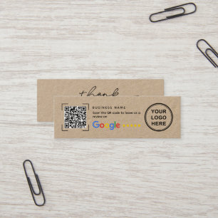 Carte De Visite Mini Mini carte de remerciement Google en papier kraft