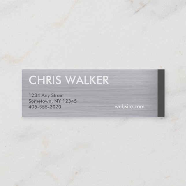 Carte De Visite Mini Mini-cartes de texture en titane brossé (Devant)