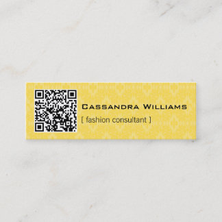 Carte De Visite Mini Mini-Cartes de visite du CODE QR des Damas jaunes