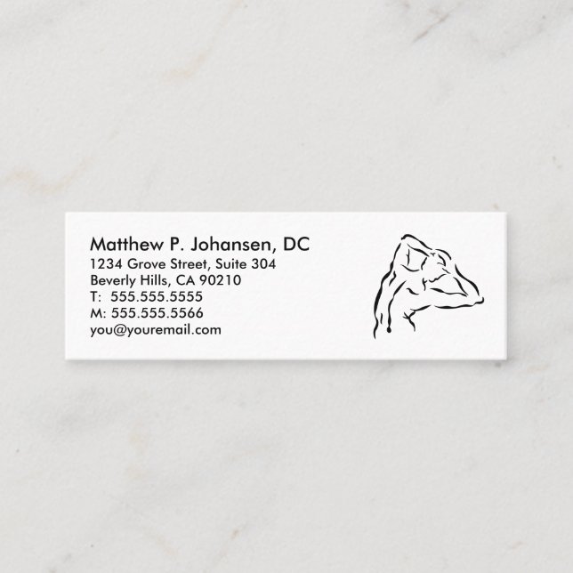 Carte De Visite Mini Mini référence de chiropractie de logo arrière (Devant)