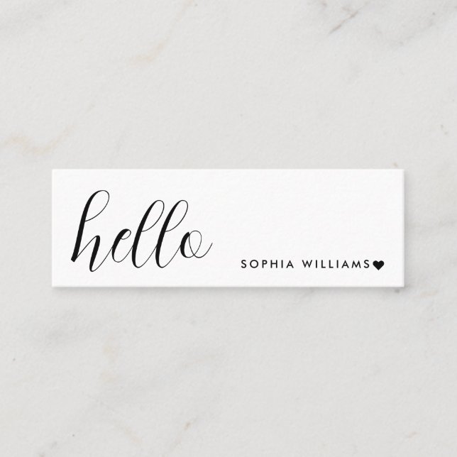Carte De Visite Mini Minimal Business Cards | Simple Hello White Mini (Devant)