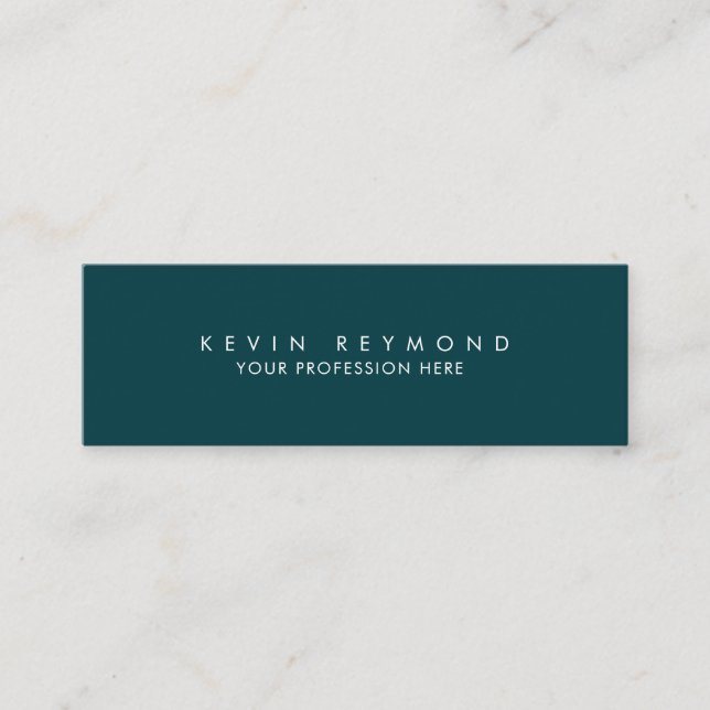 Carte De Visite Mini Minimal simple Professionnel turquoise foncé (Devant)