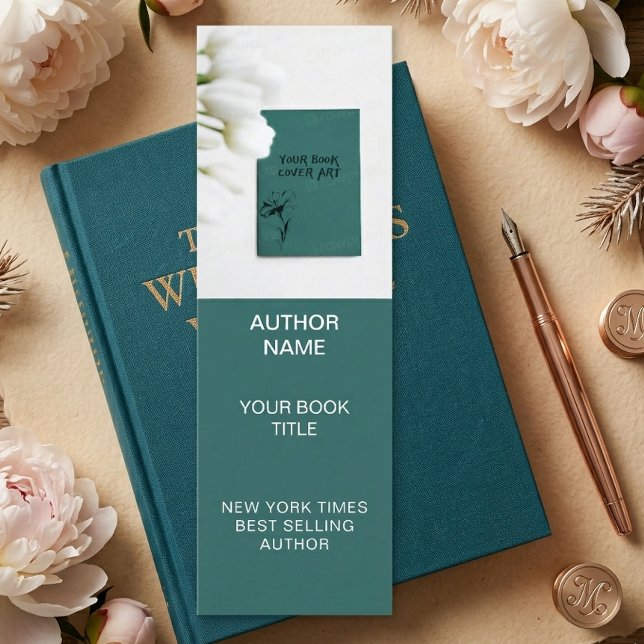 Carte De Visite Mini Minimalist Author Bookmark Template with Book Cove (Créateur téléchargé)