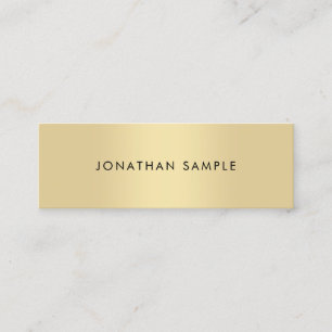 Carte De Visite Mini Minimaliste cool Moderne Élégant Faux Gold Plain