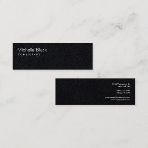 Carte De Visite Mini Minimaliste de consultant moderne noir haut de gam