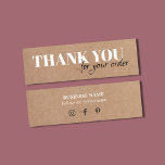 Carte De Visite Mini Minimaliste Élégant imprimé Kraft Merci blanc<br><div class="desc">Carte de remerciements entièrement personnalisable avec arrière - plan papier kraft imprimé. Parfait pour toutes les affaires.</div>