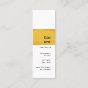 Carte De Visite Mini Minimaliste Jaune clair orange blanc moderne
