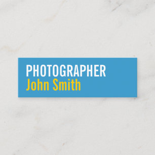 Carte De Visite Mini Minimaliste simple photographe de typographie