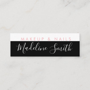 Carte De Visite Mini Minimaliste Tendance Maquilleuse Ongles Bloc