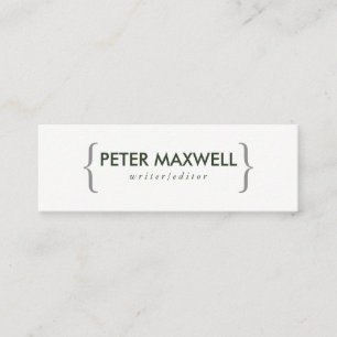 Carte De Visite Mini Minimaliste vert avec crochets