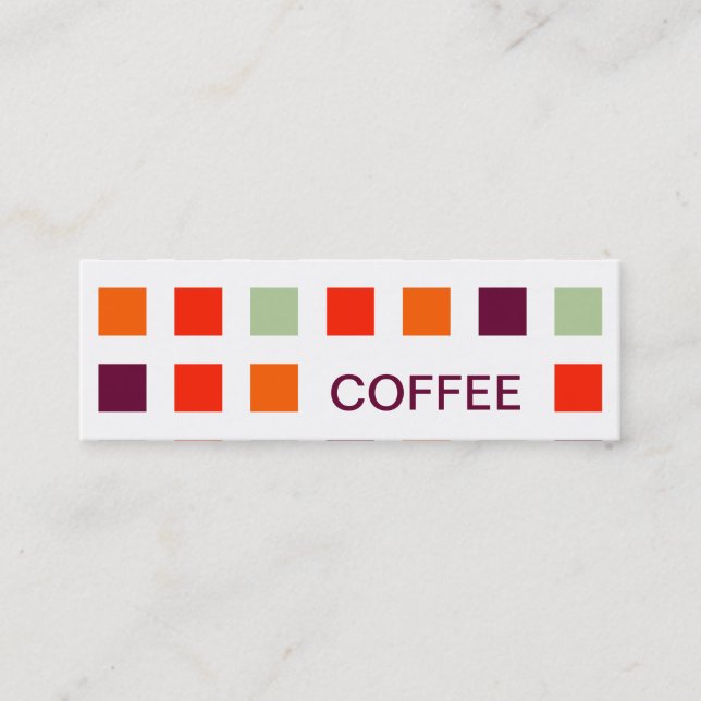 Carte De Visite Mini MODE CAFÉ carrés (Devant)