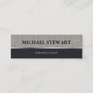 Carte De Visite Mini Modèle Damas classique cuir noir