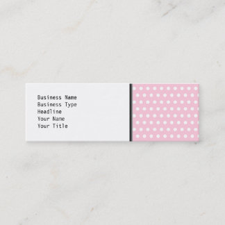Carte De Visite Mini Modèle de pois rose et blanc