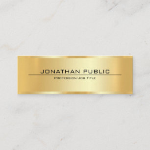 Carte De Visite Mini Modèle élégant de faux or pour professionnel de la