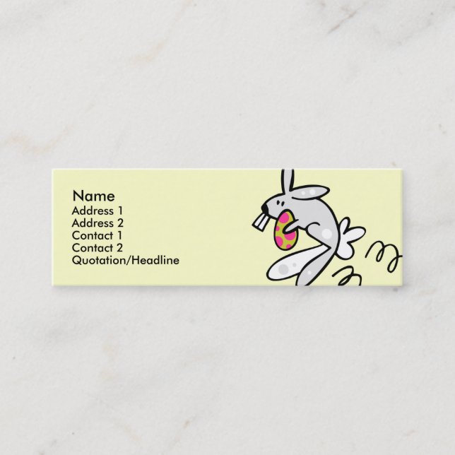 Carte De Visite Mini Modèle maigre de profil - lapin de Pâques (Devant)