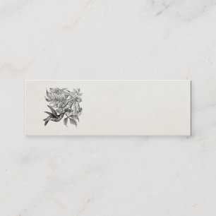 Carte De Visite Mini Modèle Throated rouge vintage d'oiseau de colibri