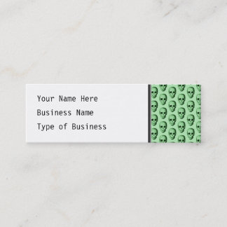 Carte De Visite Mini Modèle vert de crânes