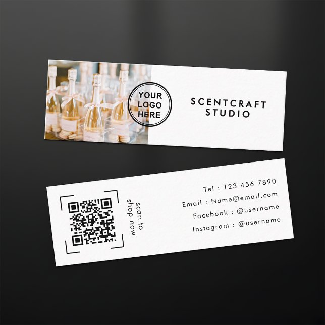 Carte De Visite Mini Modern Ecommerce Online Store QR Code  (Créateur téléchargé)