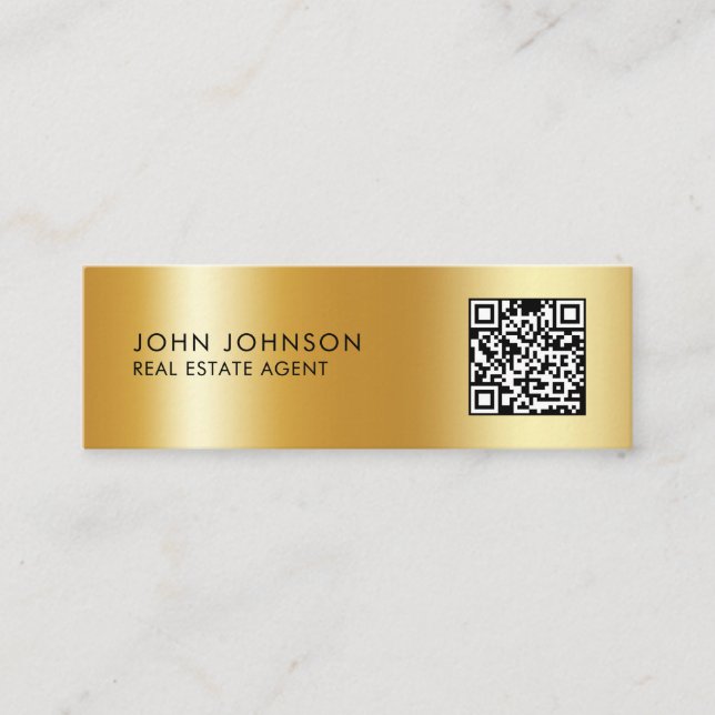 Carte de visite mini moderne avec QR Code (Devant)