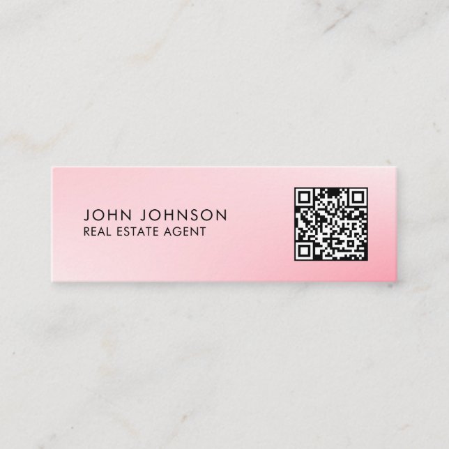 Carte de visite mini moderne avec QR Code (Devant)