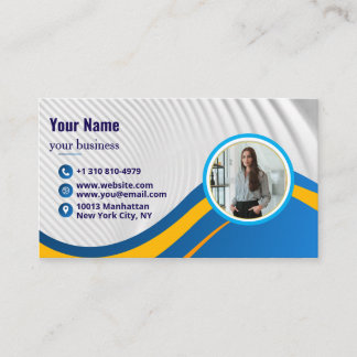 Carte De Visite Mini moderne Code QR professionnel simple Photo