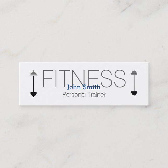 Carte De Visite Mini Moderne Elegant Personal Fitness Trainer Mini Busi (Devant)